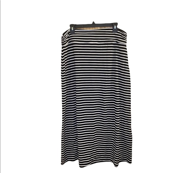 J. Crew Black & White Striped Maxi Skirt Size Large - Picture 2 of 5